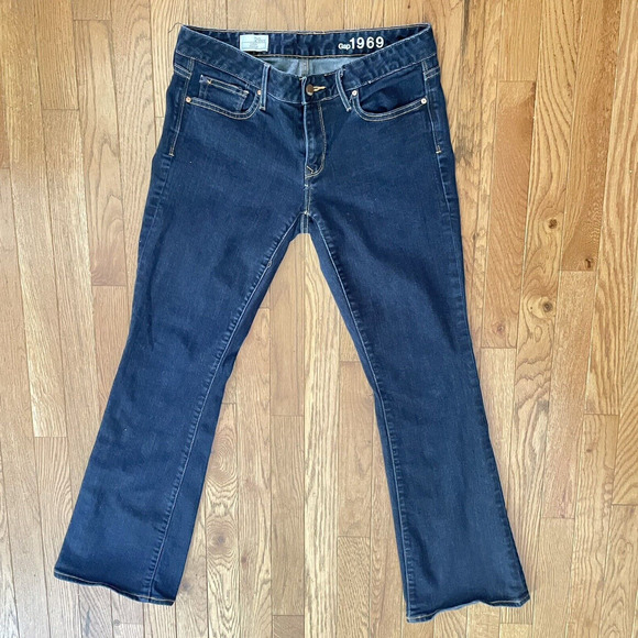 GAP Curvy Profile Bootcut Jeans Sz 29 Dark Wash Cotton Blend Stretch Preppy - Picture 1 of 8